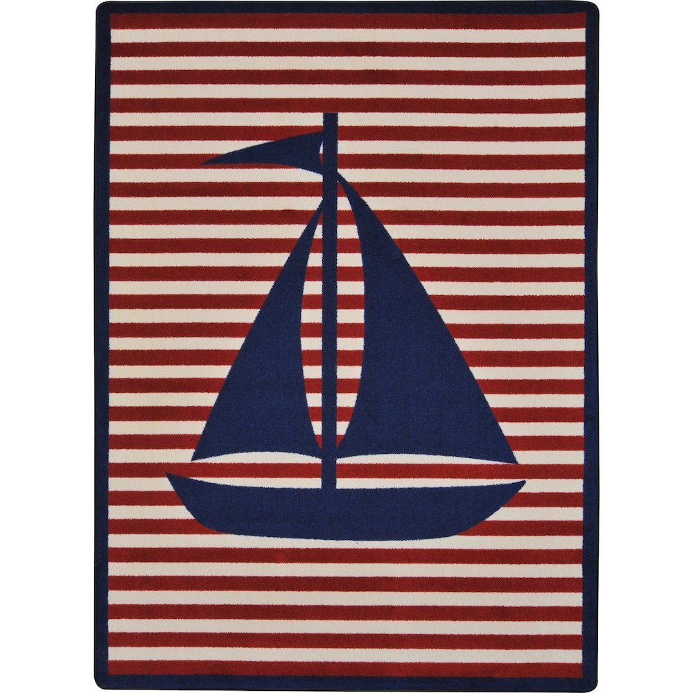 Kid Essentials Following Seas 7'8" x 10'9" Area Rug in Color Blue