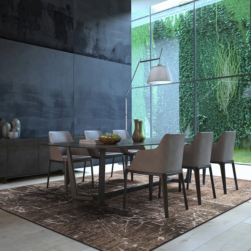 First Take Fractured 7'8" x 10'9" Area Rug in Color Umber