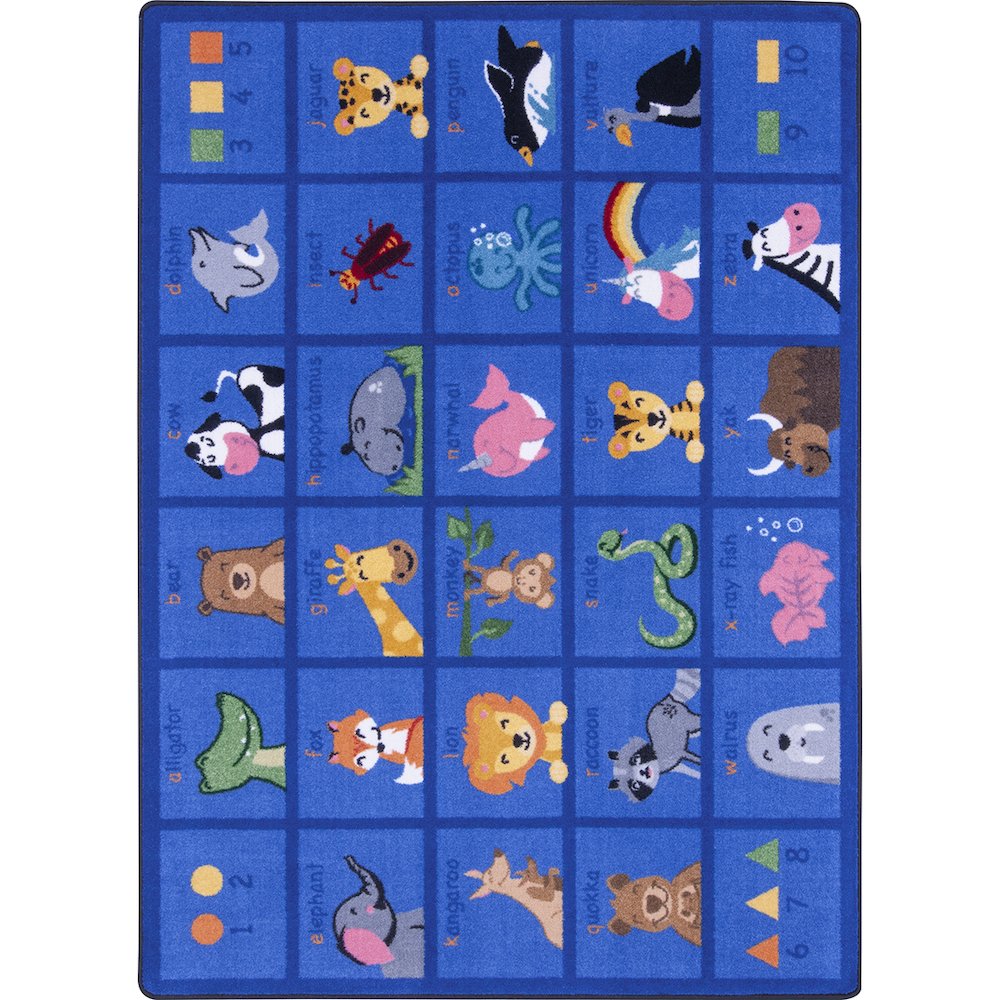 Friendly Phonics Animals 10'9" x 13'2" Area Rug in Color French