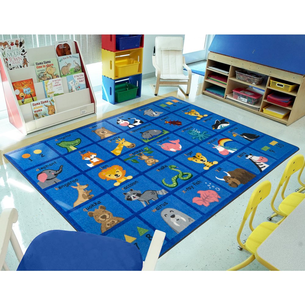 Friendly Phonics Animals 10'9" x 13'2" Area Rug in Color French