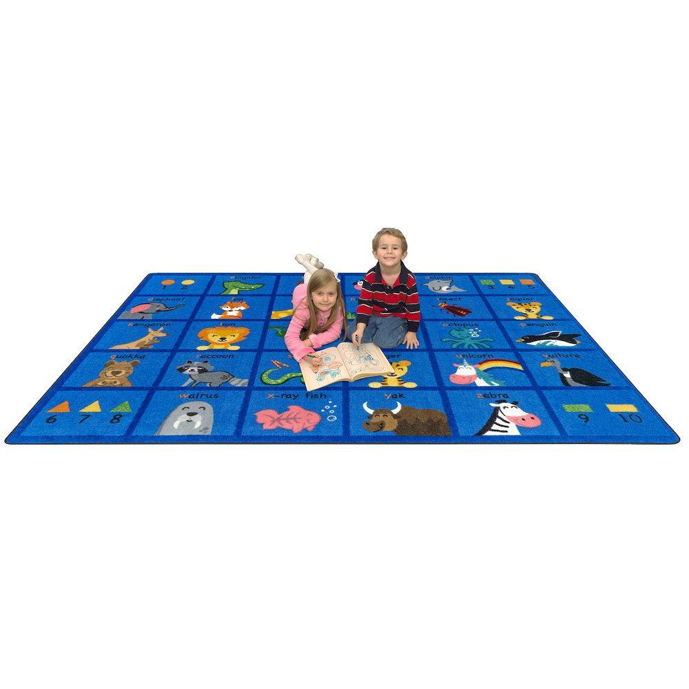 Friendly Phonics Animals 10'9" x 13'2" Area Rug in Color French