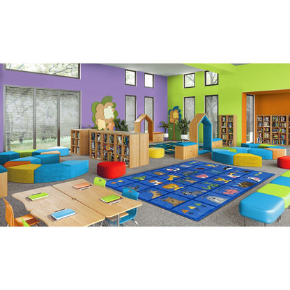 Friendly Phonics Animals 10'9" x 13'2" Area Rug in Color French