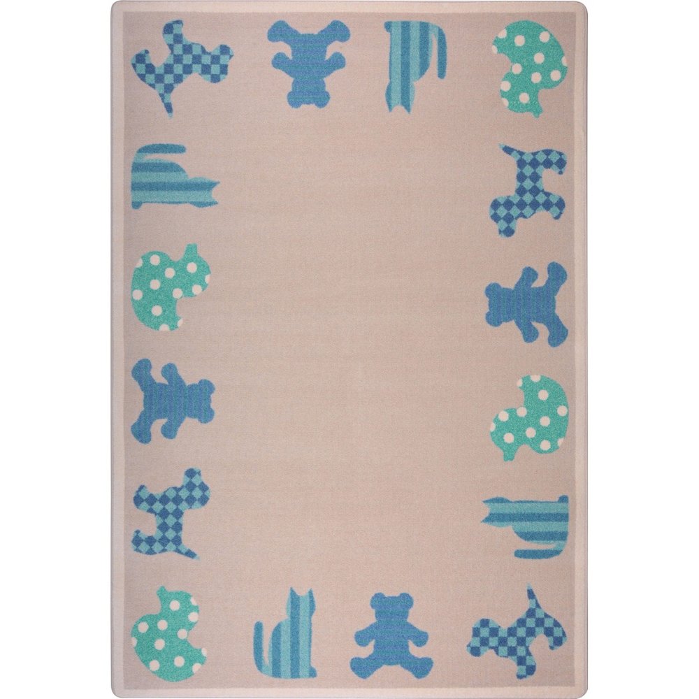 Kid Essentials Frisky Friends 7'8" x 10'9" Area Rug in Color Blue