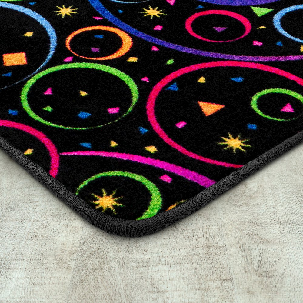 Neon Lights Fun and Games 6' x 9' Area Rug in Color Fluorescent