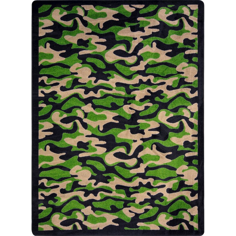 Kaleidoscope Funky Camo 7'8" x 10'9" Area Rug in Color Dark Army