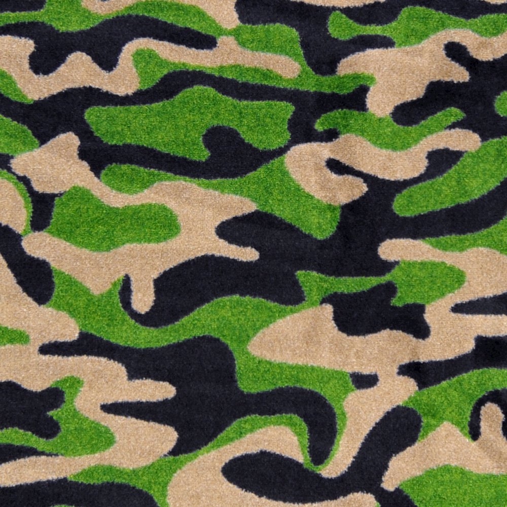 Kaleidoscope Funky Camo 7'8" x 10'9" Area Rug in Color Dark Army