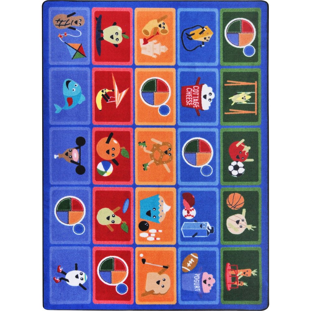 Kid Essentials Healthy Choices 10'9" x 13'2" Area Rug in Color Multi