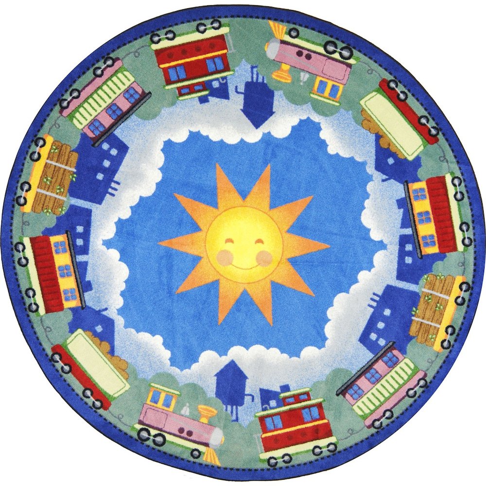Kid Essentials In Training 13'2" Round Area Rug in Color Multi