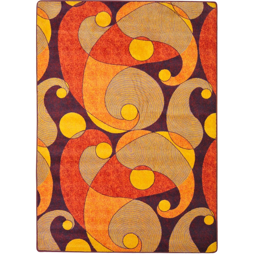 Kid Essentials Jazzy 7'8" x 10'9" Area Rug in Color Orange/Purple