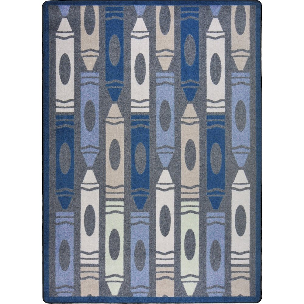 Playful Patterns Jumbo Crayons 7'8" x 10'9" Area Rug in Color Seaside