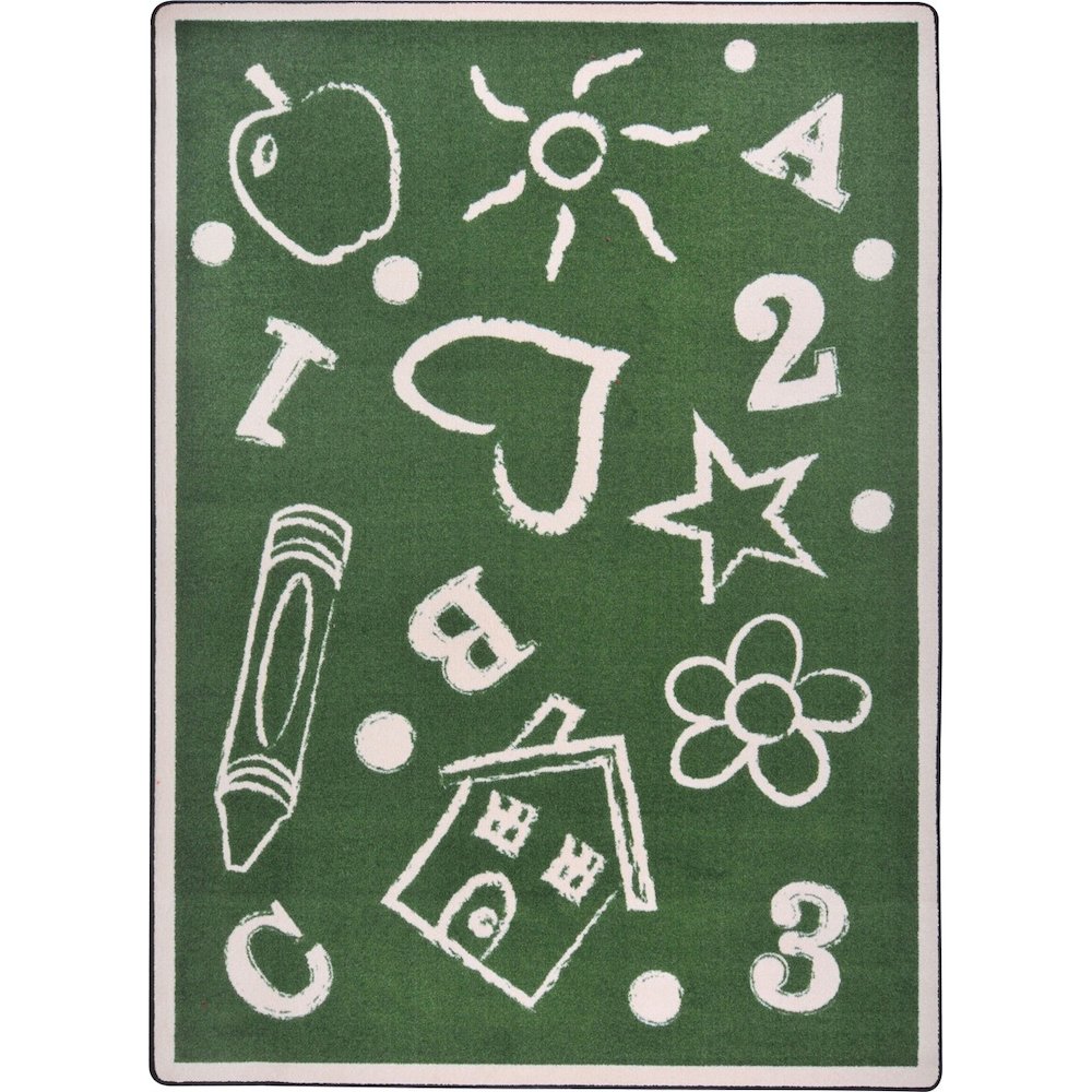 Playful Patterns Kid's Art 7'8" x 10'9" Area Rug in Color Green