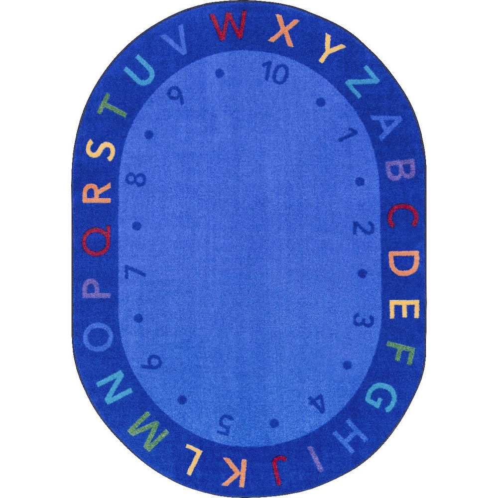 Kid Essentials Lively Letters 10'9" x 13'2" Oval Area Rug in Color Multi