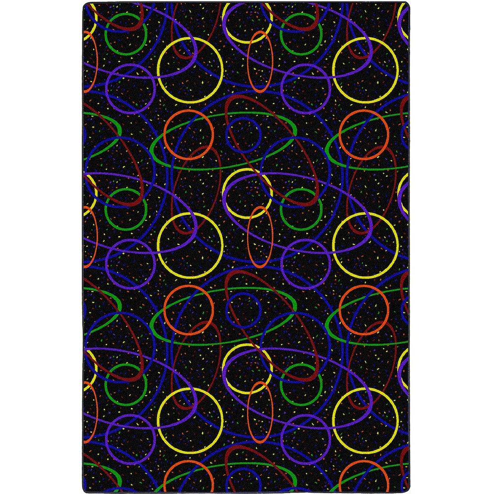 Neon Lights Looped 6' x 9' Area Rug in Color Fluorescent