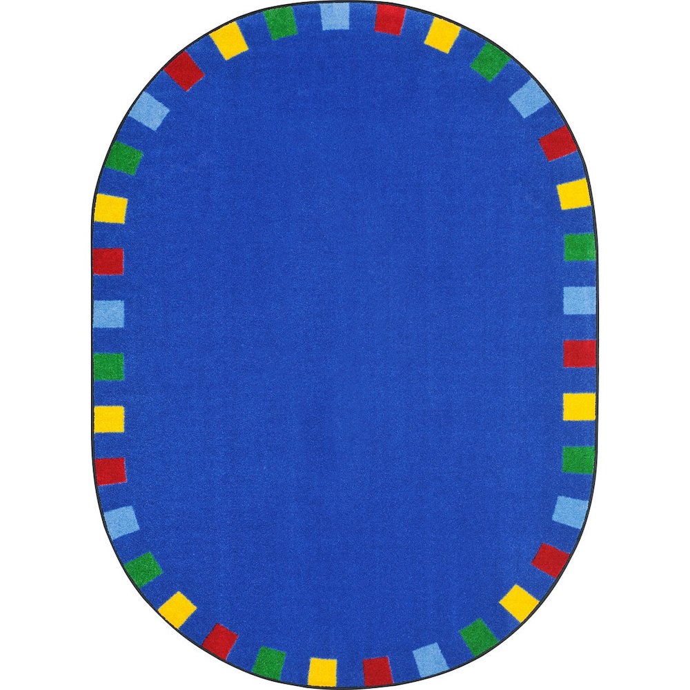 Kid Essentials On the Border 10'9" x 13'2" Oval Area Rug in Color Brights