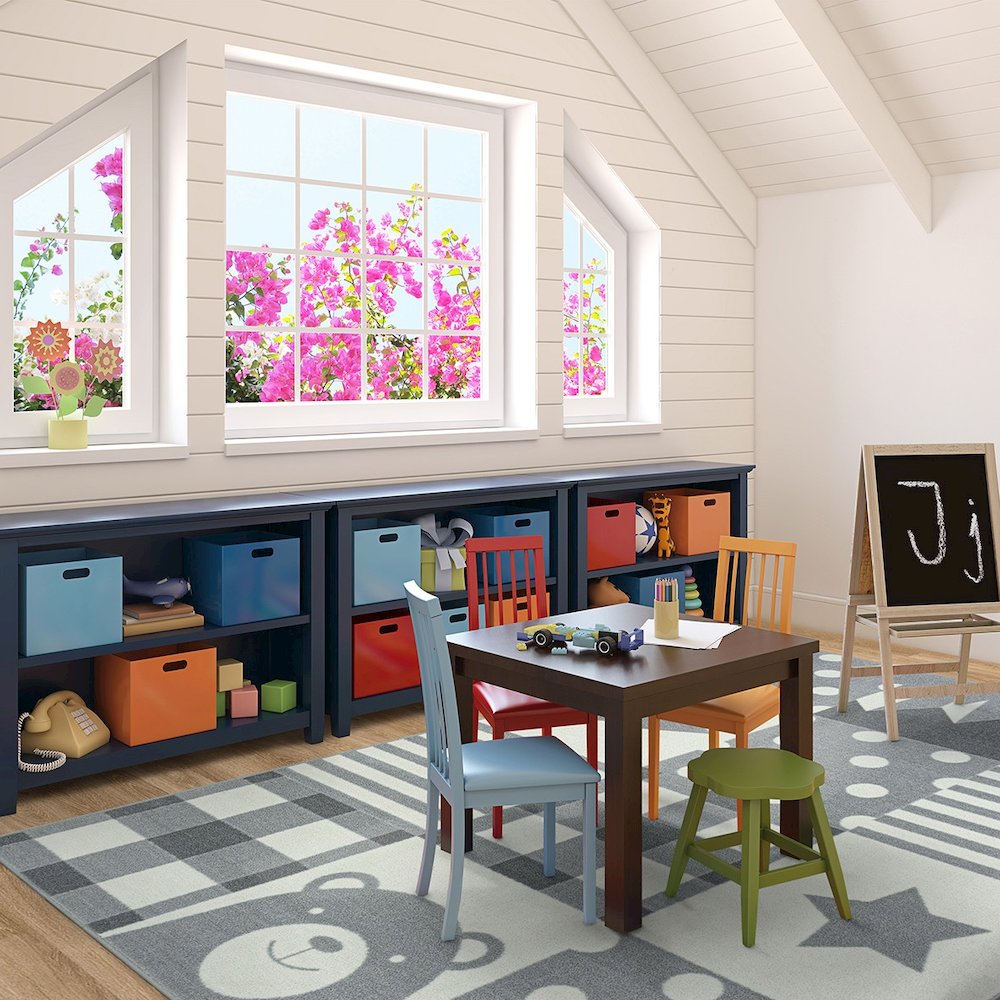 Claremont Kids Patchwork Boy 7'8" x 10'9" Area Rug in Color Cloudy