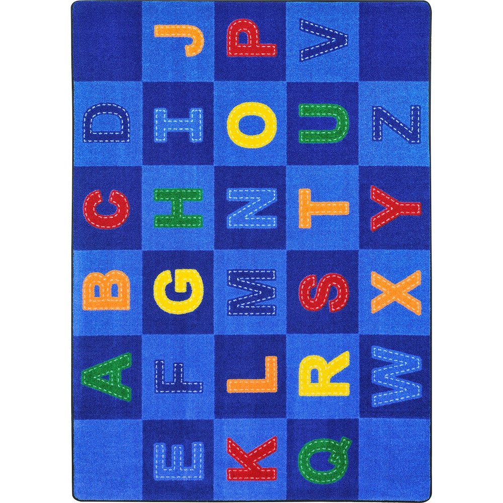 Kid Essentials Patchwork Letters 10'9" x 13'2" Area Rug in Color Multi