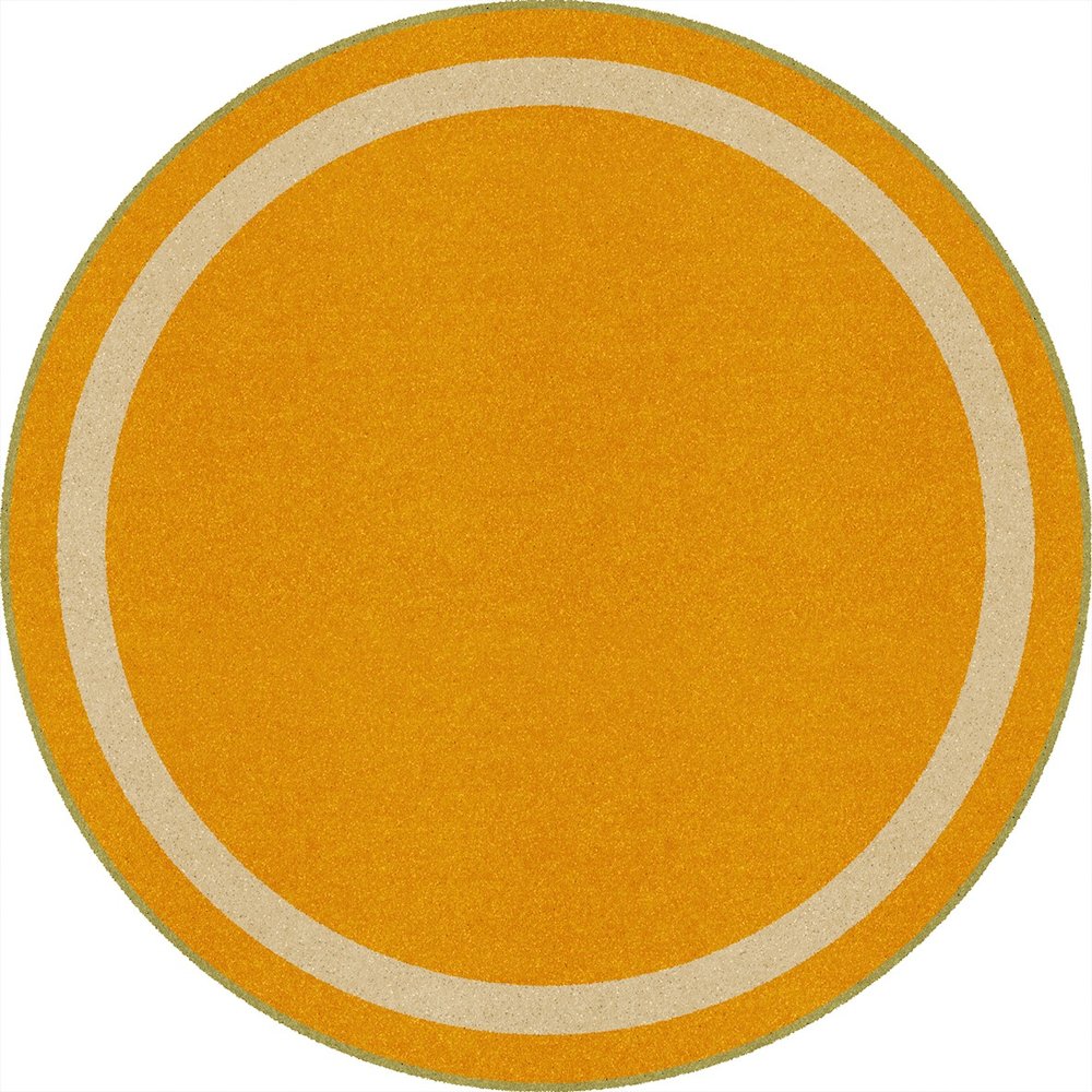 Kid Essentials Portrait 13'2" Round Area Rug in Color Goldenrod