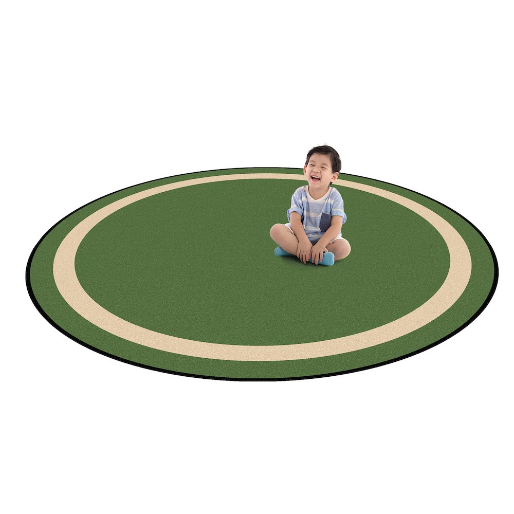 Kid Essentials Portrait 13'2" Round Area Rug in Color Greenfield
