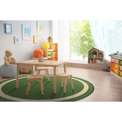 Kid Essentials Portrait 13'2" Round Area Rug in Color Greenfield