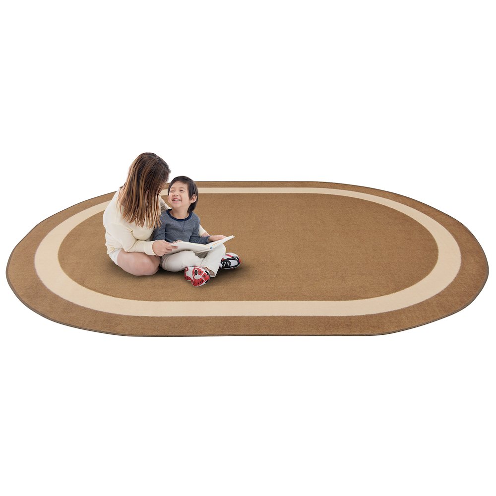 Kid Essentials Portrait 10'9" x 13'2" Oval Area Rug in Color Mocha