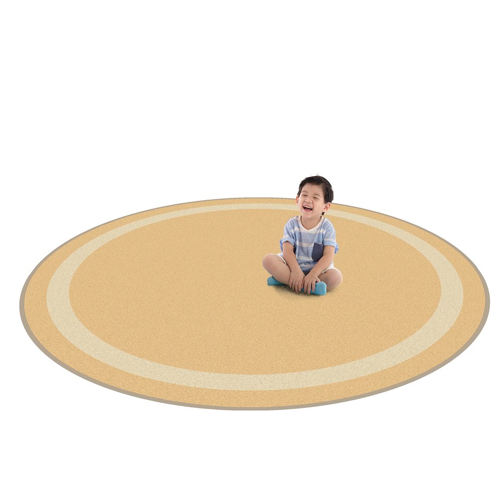 Kid Essentials Portrait 13'2" Round Area Rug in Color Sandstone