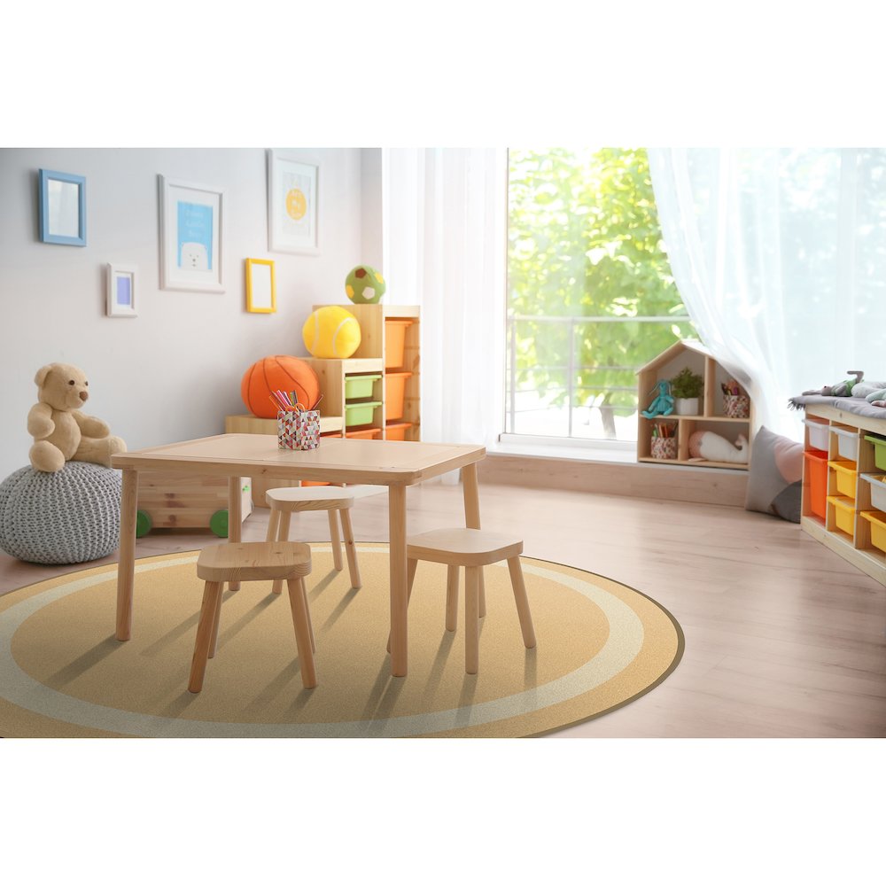 Kid Essentials Portrait 13'2" Round Area Rug in Color Sandstone