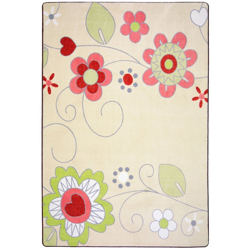Kid Essentials Pretty Posies 7'8" x 10'9" Area Rug in Color Multi