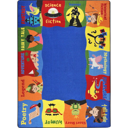 Kid Essentials Read Me A Story 10'9" x 13'2" Area Rug in Color Multi