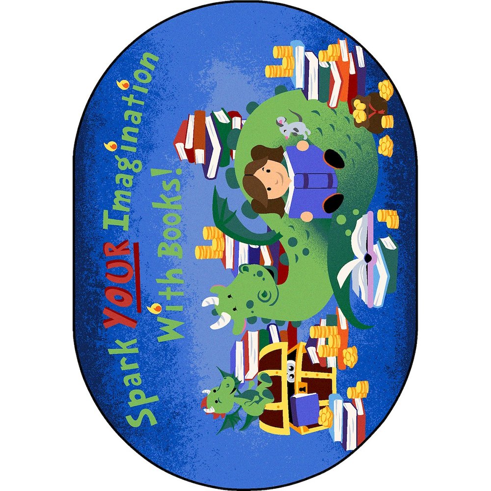 Kid Essentials Reading Cave 10'9" x 13'2" Oval Area Rug in Color Multi