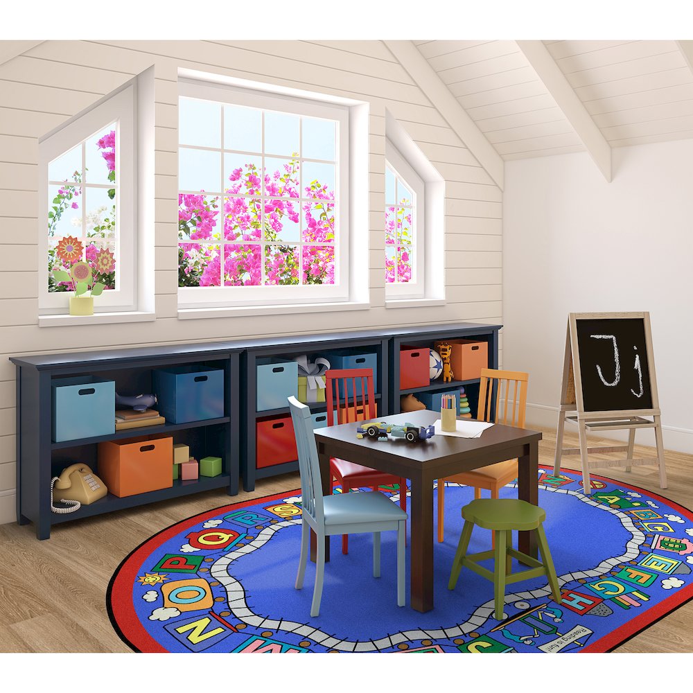 Kid Essentials Reading Train 10'9" x 13'2" Oval Area Rug in Color Multi
