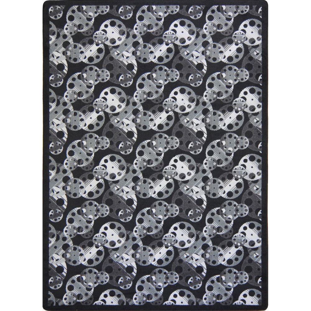 Any Day Matinee Reeling 7'8" x 10'9" Area Rug in Color Black