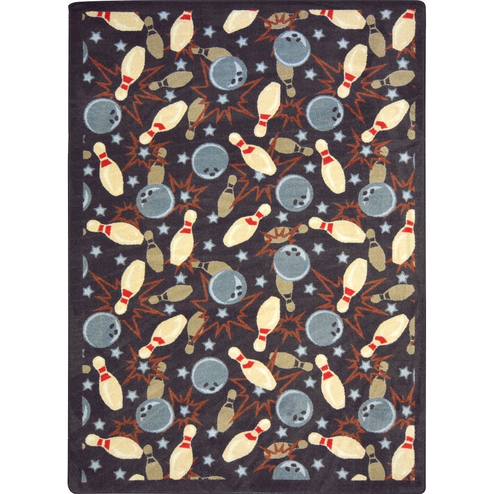 Games People Play Retro Bowl 7'8" x 10'9" Area Rug in Color Chocolate