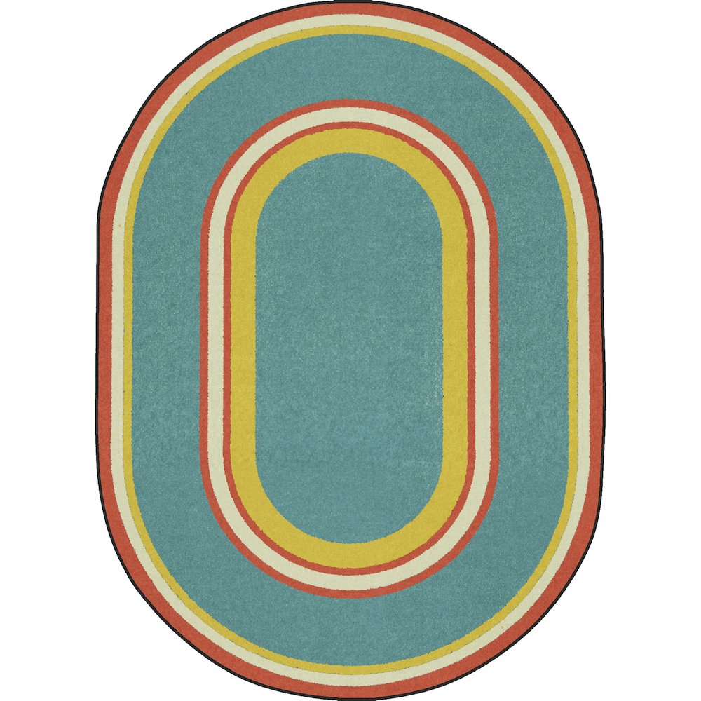 Kid Essentials Ripples 7'8" x 10'9" Oval Area Rug in Color Beach