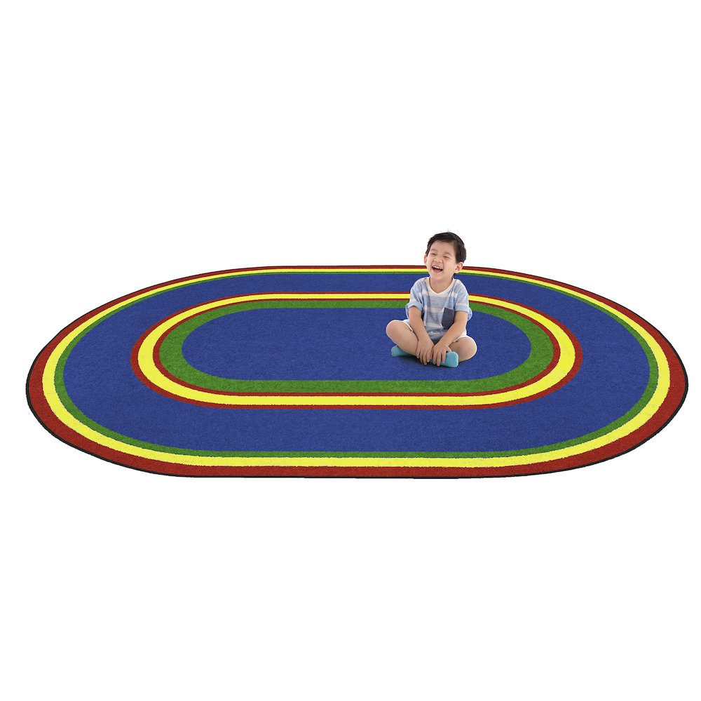 Kid Essentials Ripples 7'8" x 10'9" Oval Area Rug in Color Primary