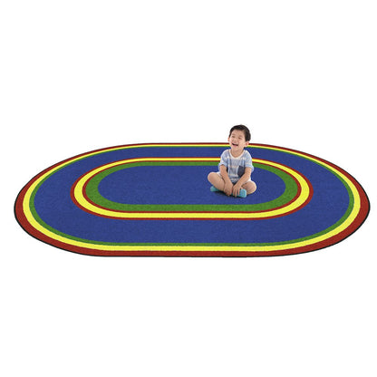 Kid Essentials Ripples 7'8" x 10'9" Oval Area Rug in Color Primary