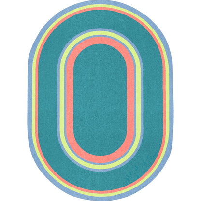 Kid Essentials Ripples 7'8" x 10'9" Oval Area Rug in Color Teen