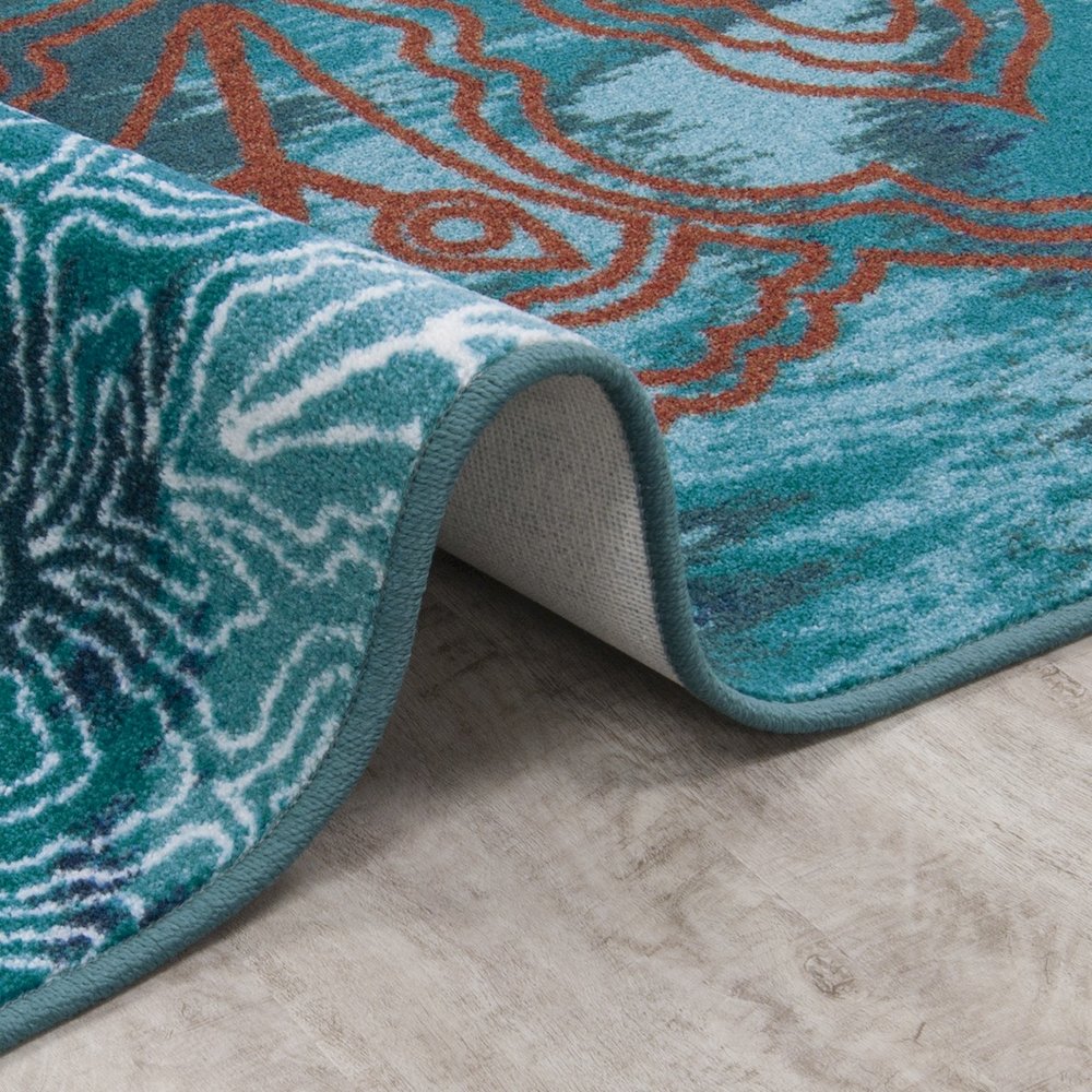 First Take Romani 7'8" x 10'9" Area Rug in Color Riviera