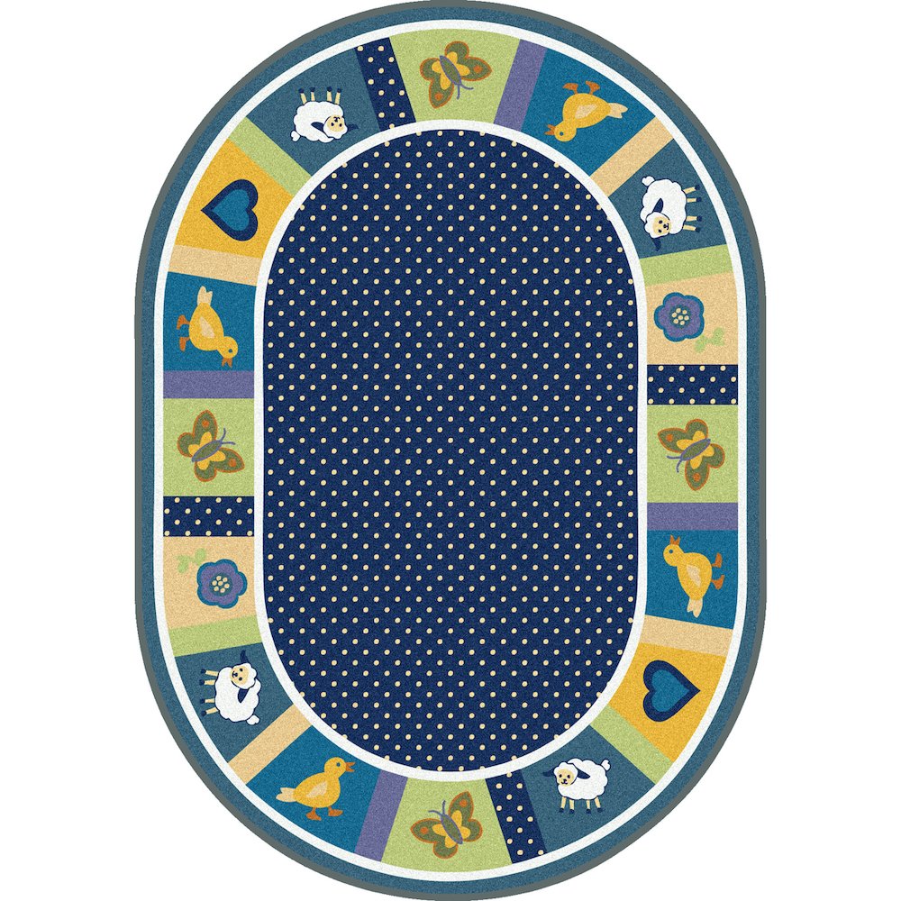Kid Essentials Seeing Spots 7'8" x 10'9" Oval Area Rug in Color Bold