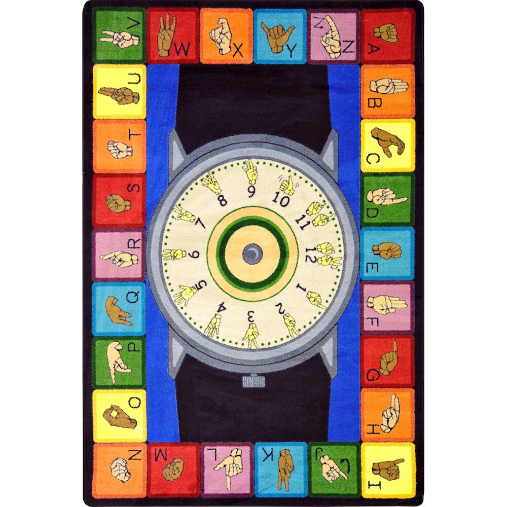 Kid Essentials Signs of the Time 10'9" x 13'2" Area Rug in Color Multi