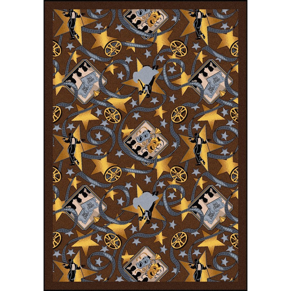 Any Day Matinee Silver Screen 7'8" x 10'9" Area Rug in Color Chocolate