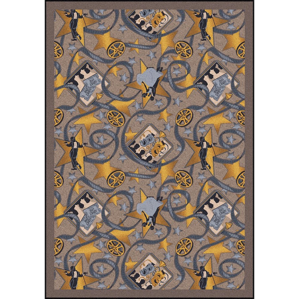 Any Day Matinee Silver Screen 7'8" x 10'9" Area Rug in Color Taupe