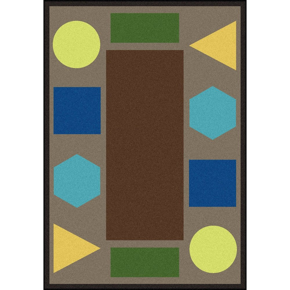 Kid Essentials Sitting Shapes 10'9" x 13'2" Area Rug in Color Earthtone