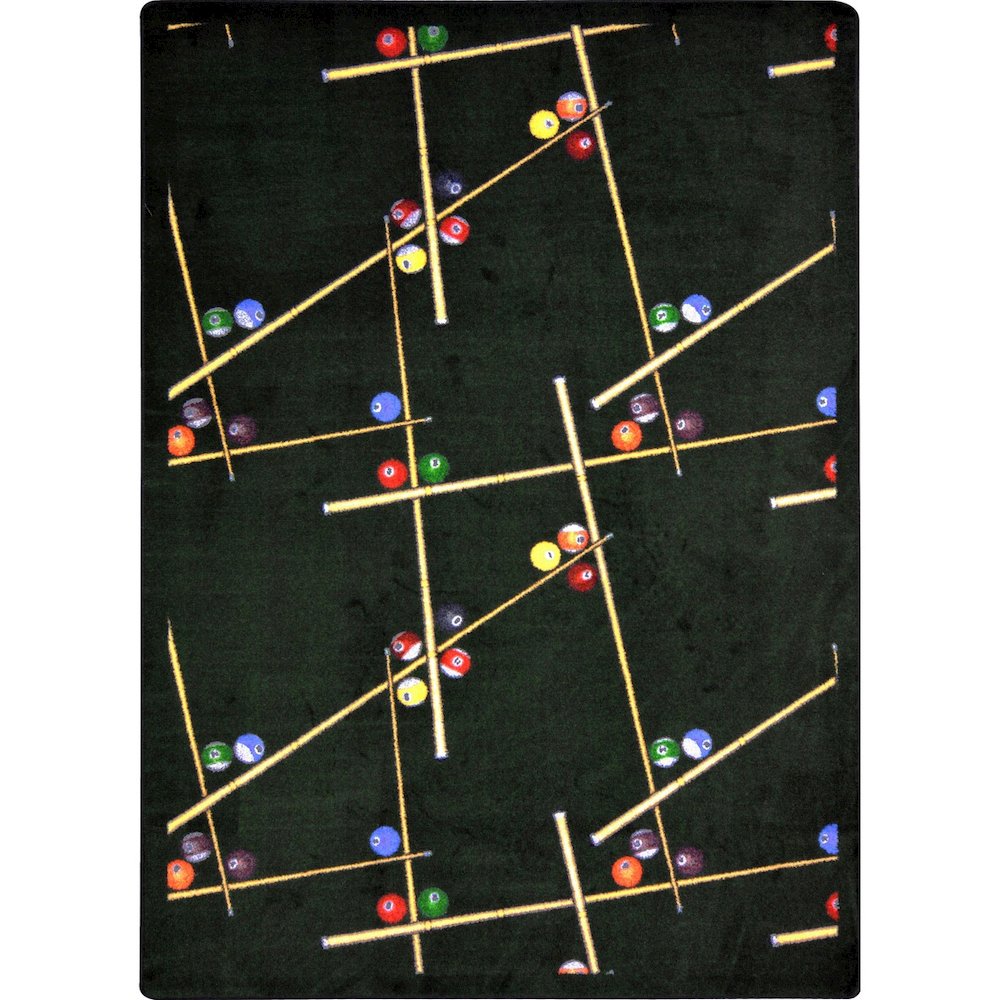 Games People Play Snookered 7'8" x 10'9" Area Rug in Color Emerald
