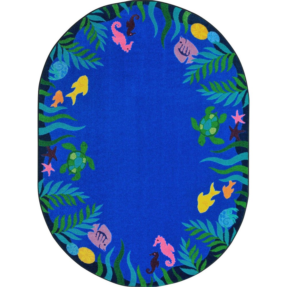 Kid Essentials Soothing Seas 10'9" x 13'2" Oval Area Rug in Color Multi