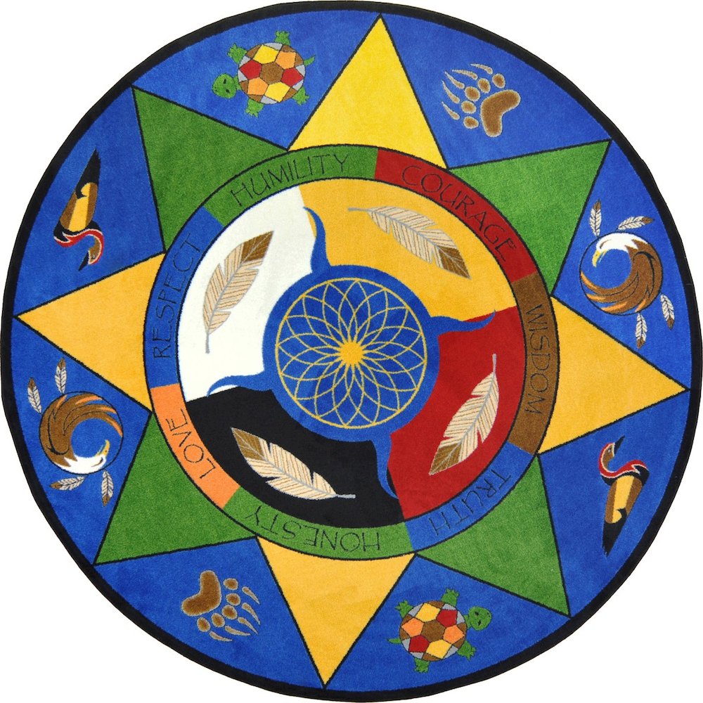 Kid Essentials Spirit of Truth 13'2" Round Area Rug in Color Multi