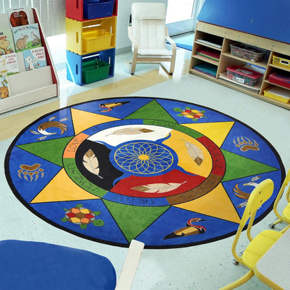 Kid Essentials Spirit of Truth 13'2" Round Area Rug in Color Multi