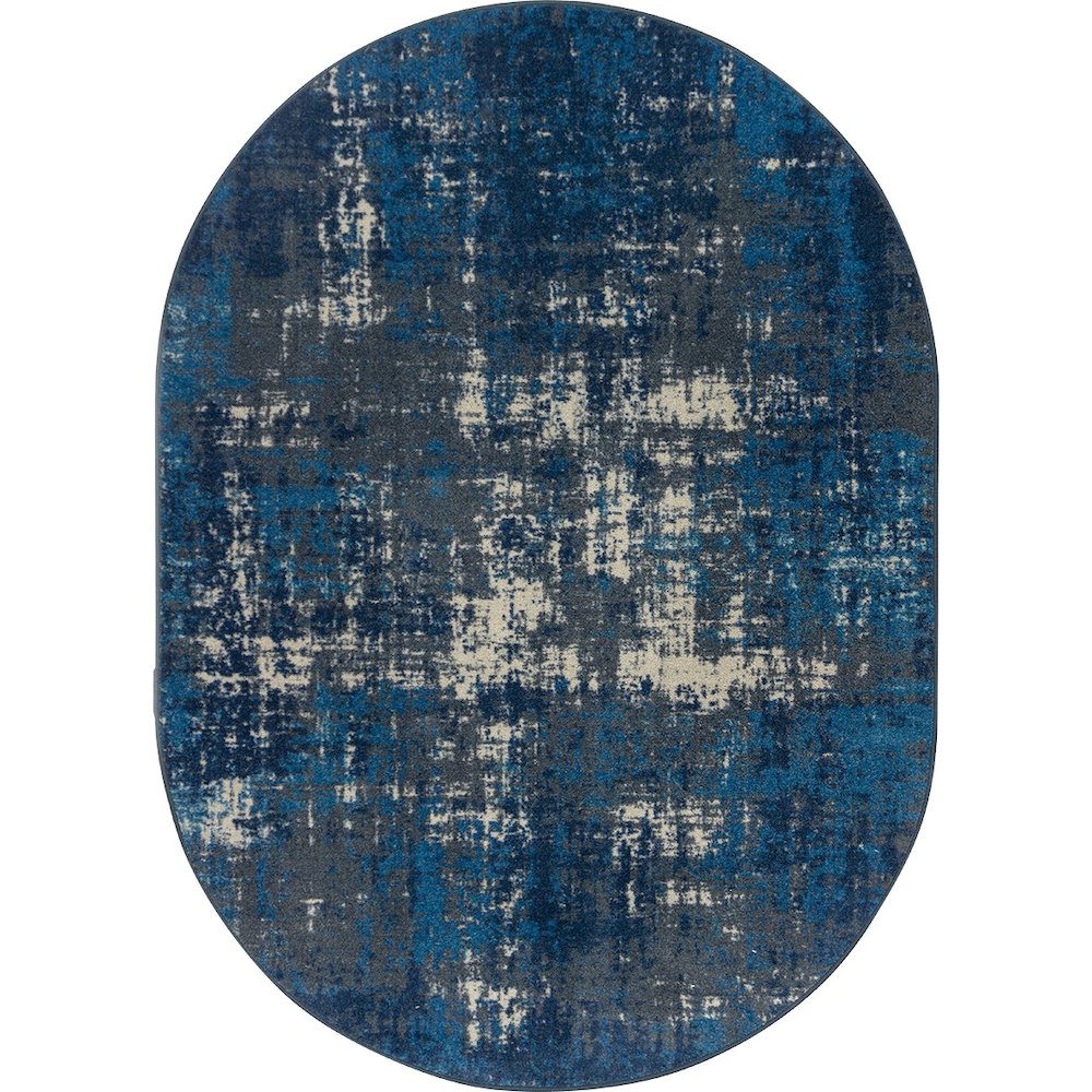 Kid Essentials Terra Mae 10'9" x 13'2" Oval Area Rug in Color Marine