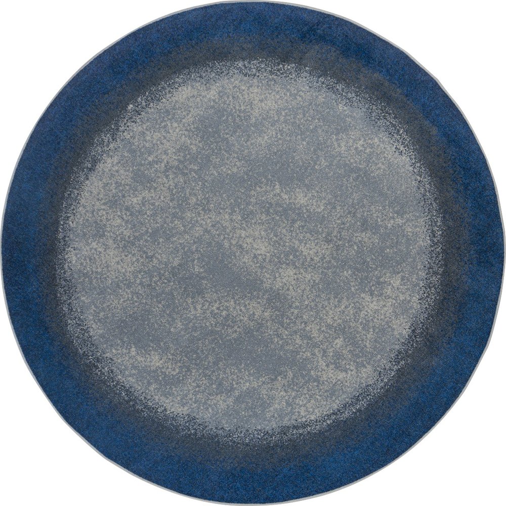Kid Essentials Urban Edges 13'2" Round Area Rug in Color Marine