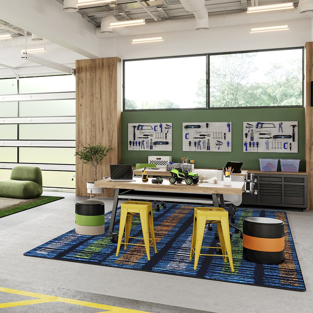 Kid Essentials Verve 7'8" x 10'9" Area Rug in Color Citrus