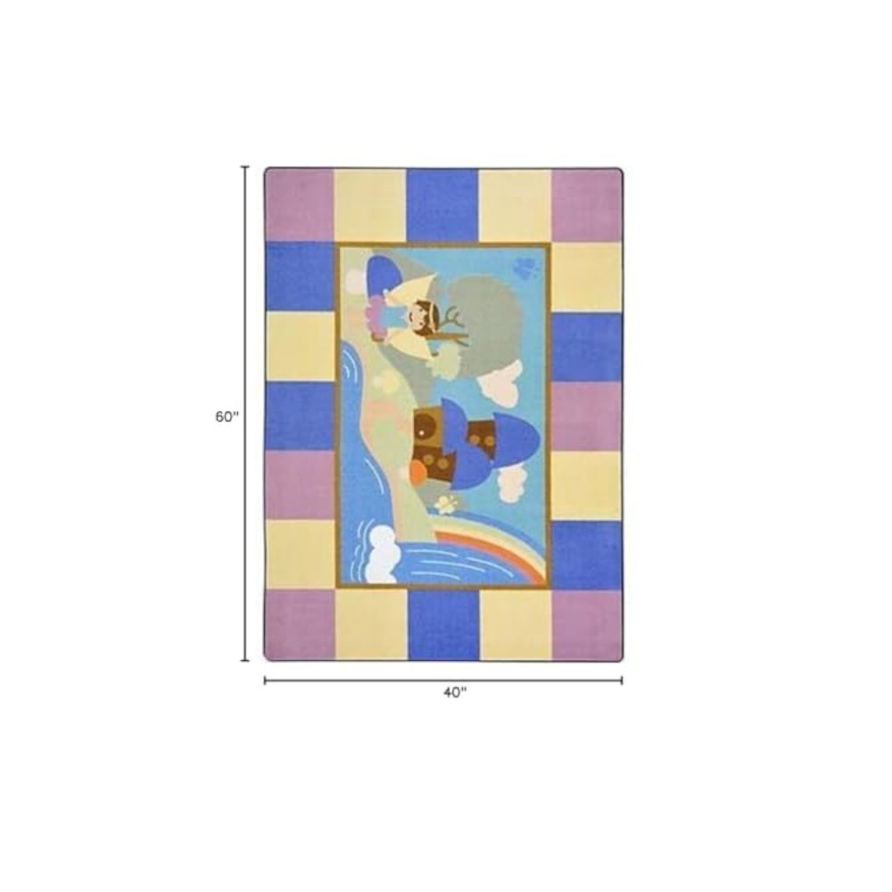 Kid Essentials Lil' Fairy 5'4" Round Area Rug in Color Multi